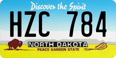 ND license plate HZC784