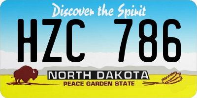 ND license plate HZC786