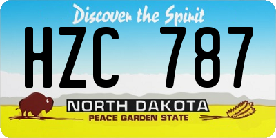 ND license plate HZC787