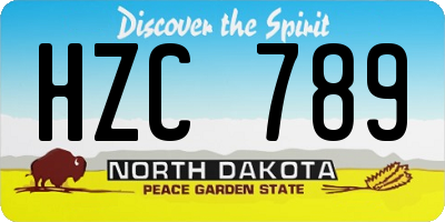 ND license plate HZC789