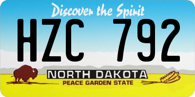ND license plate HZC792