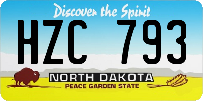 ND license plate HZC793