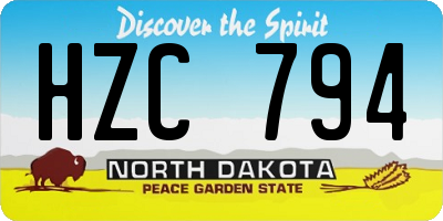 ND license plate HZC794