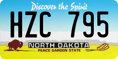 ND license plate HZC795