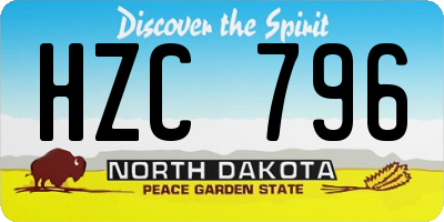 ND license plate HZC796