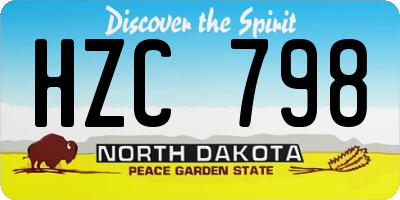ND license plate HZC798