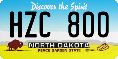 ND license plate HZC800