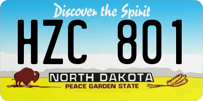 ND license plate HZC801