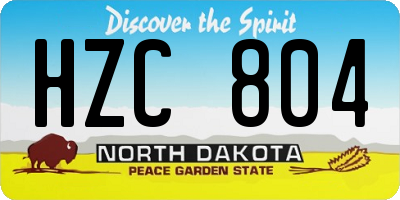 ND license plate HZC804