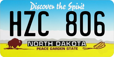 ND license plate HZC806