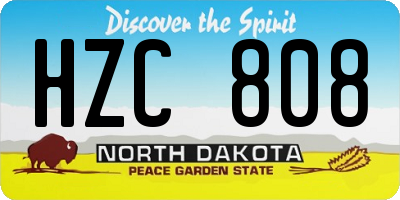 ND license plate HZC808