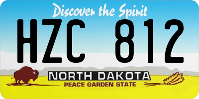ND license plate HZC812