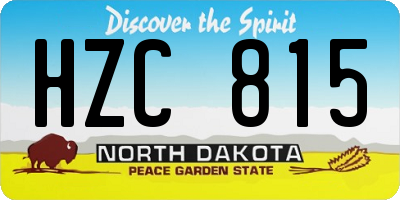 ND license plate HZC815
