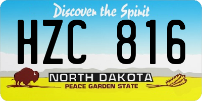 ND license plate HZC816