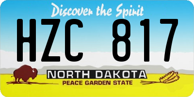 ND license plate HZC817
