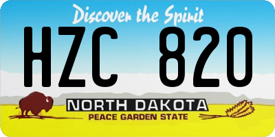 ND license plate HZC820