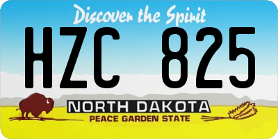 ND license plate HZC825