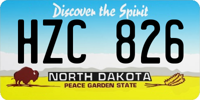 ND license plate HZC826