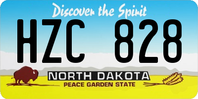 ND license plate HZC828