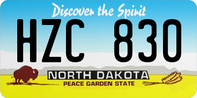 ND license plate HZC830
