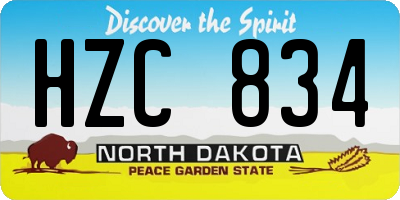 ND license plate HZC834