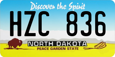 ND license plate HZC836