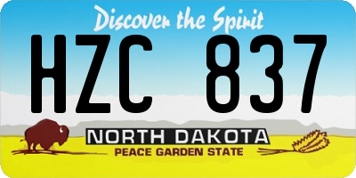 ND license plate HZC837