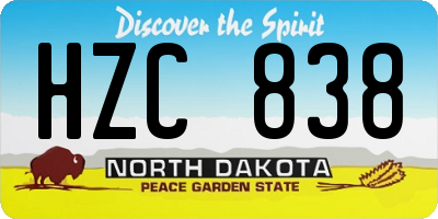 ND license plate HZC838
