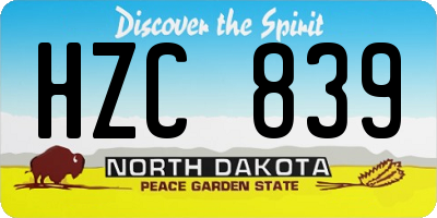 ND license plate HZC839