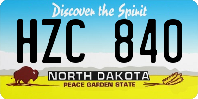 ND license plate HZC840