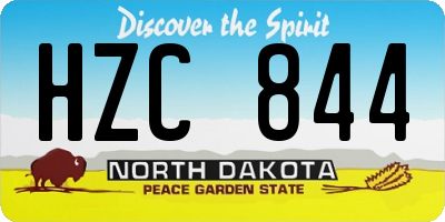 ND license plate HZC844