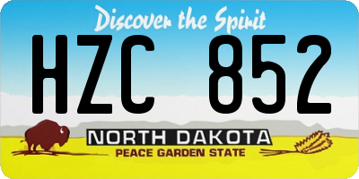 ND license plate HZC852