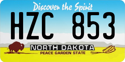 ND license plate HZC853