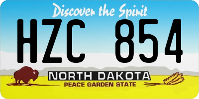 ND license plate HZC854