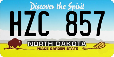 ND license plate HZC857