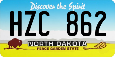 ND license plate HZC862