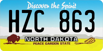 ND license plate HZC863