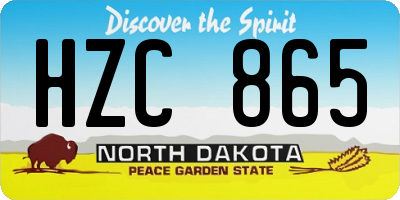 ND license plate HZC865