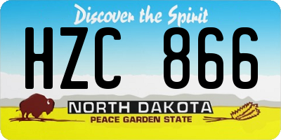 ND license plate HZC866