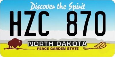 ND license plate HZC870