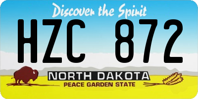 ND license plate HZC872
