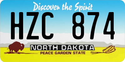 ND license plate HZC874