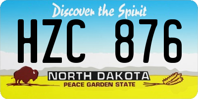 ND license plate HZC876