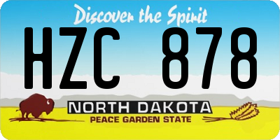 ND license plate HZC878