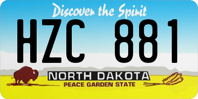 ND license plate HZC881