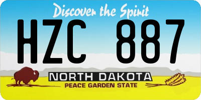 ND license plate HZC887