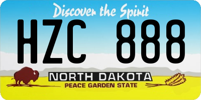 ND license plate HZC888