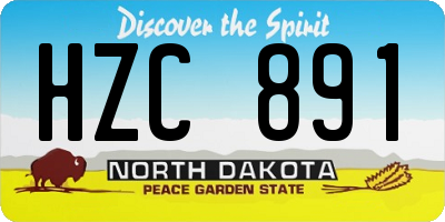 ND license plate HZC891