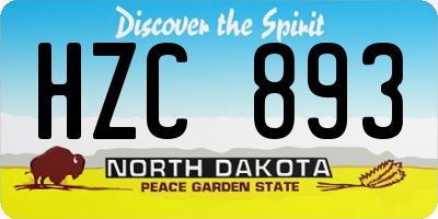 ND license plate HZC893