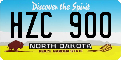 ND license plate HZC900